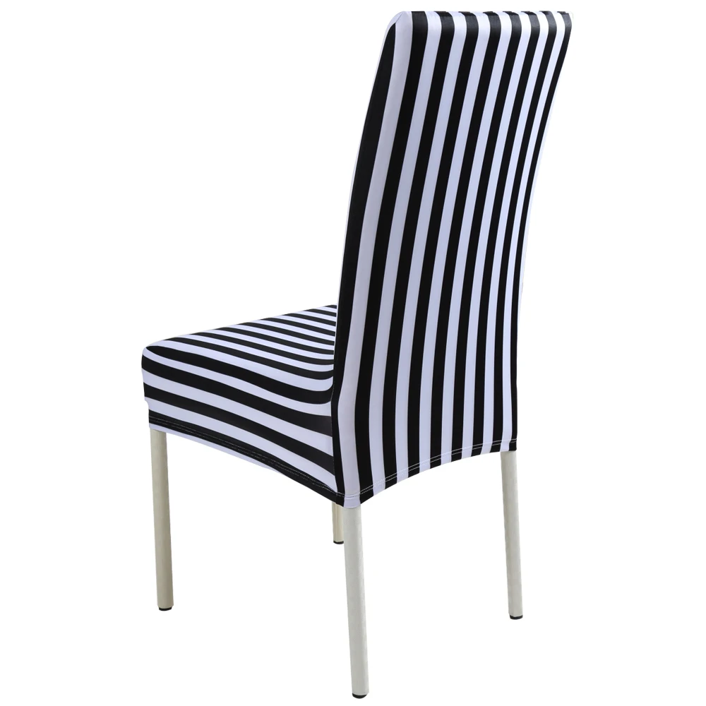 
spandex stretch half banquet white & black print chair cover for hotel restaurant home kitchen 