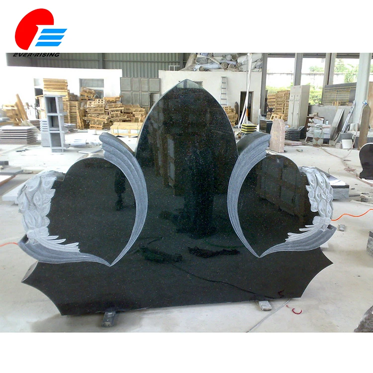 Virgin Mary Granite Double Heart Monument Headstone