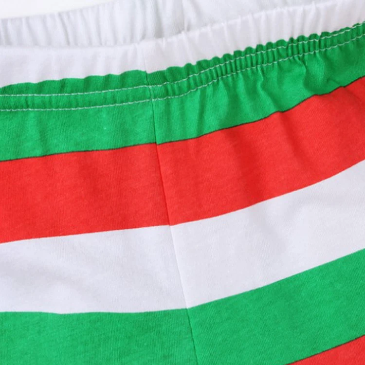 
New Christmas Product Color Print Child Suit Red White Green Pants Kids Christmas Pajamas 