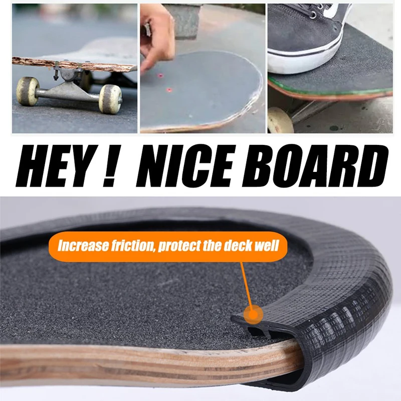 
2 Pc 30cm Skateboard Anti-collision Strip Bumper Bump U Shape Rubber Deck Guards Protector for Longboard and Double Rocker Strip 