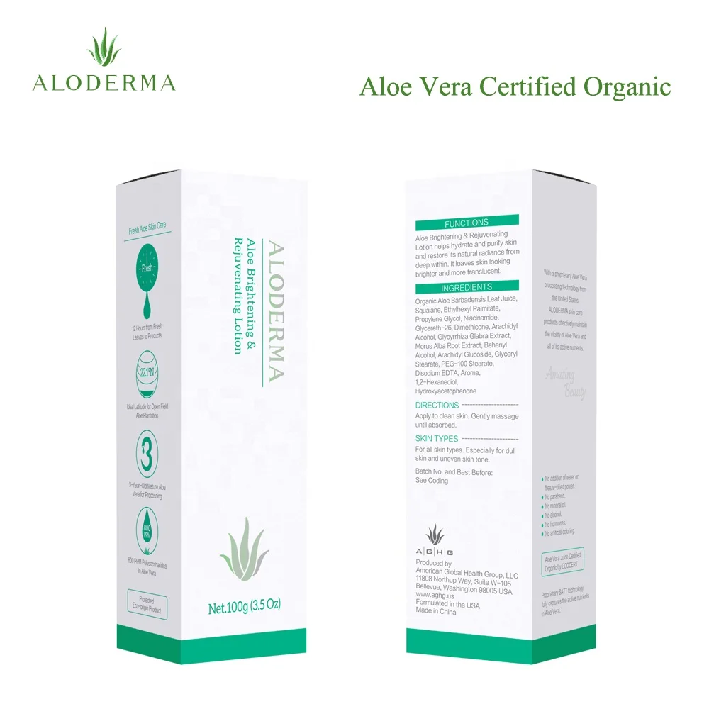 Mulberry Root Extracts Infused Organic Aloe Vera Skin Lightening Face Lotion for Fighting Dullness and A Brighter Appearance