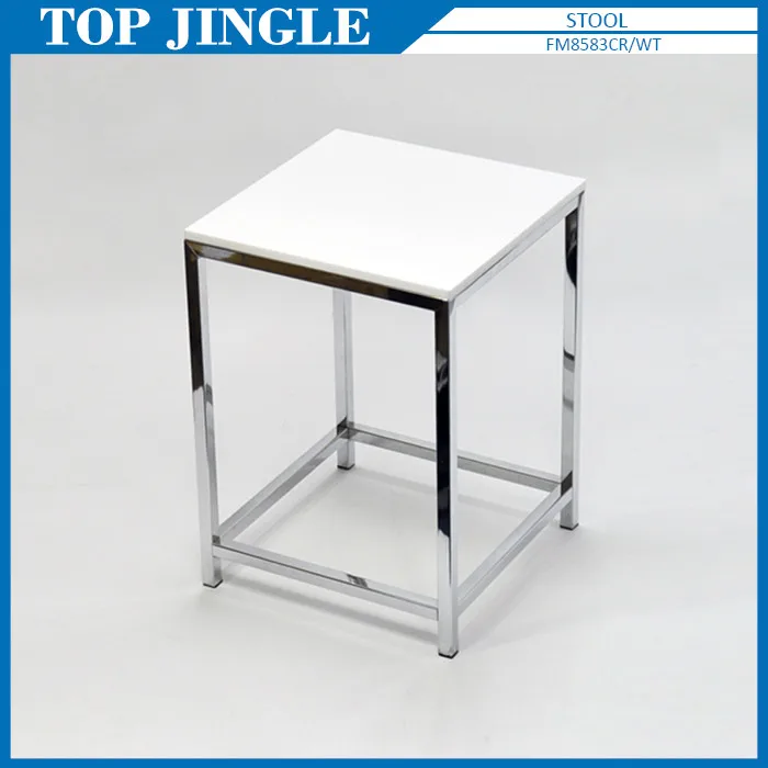 Foldable Plastic Cross Design Square Cushion Stool for Living Room