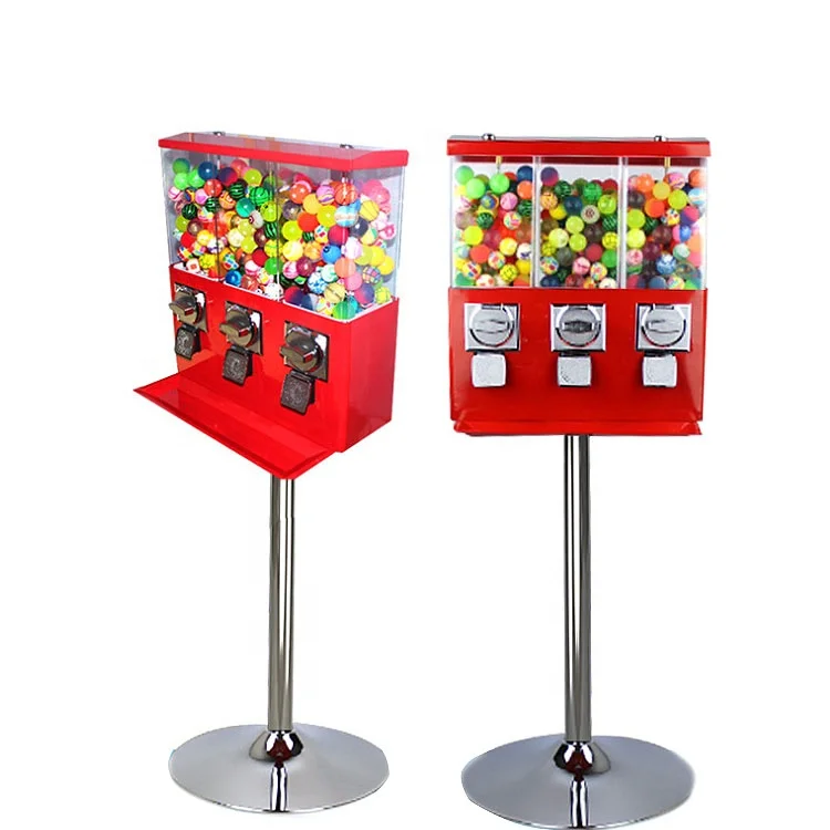 triple head vending machine bubble gum machine