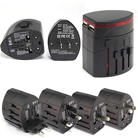 Hot sell UK US EU AUS multi plugs universal travel adapter with usb