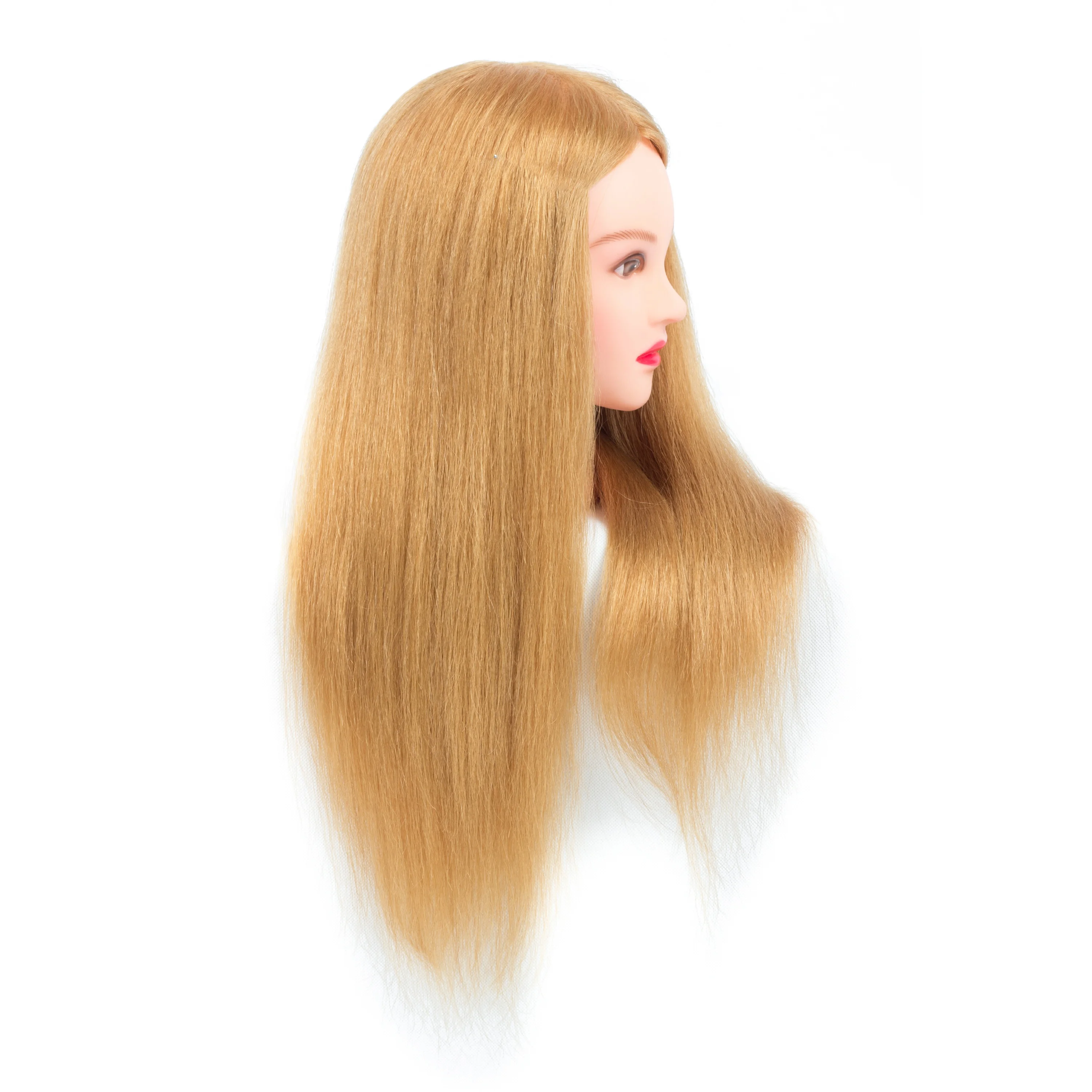 Factory wholesale 30% Golden Real hair salon Manneqain Training head Models Haircut Hairressing
