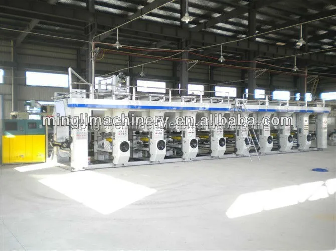 Middle speed plastic film roll Rotogravure Printing Machine