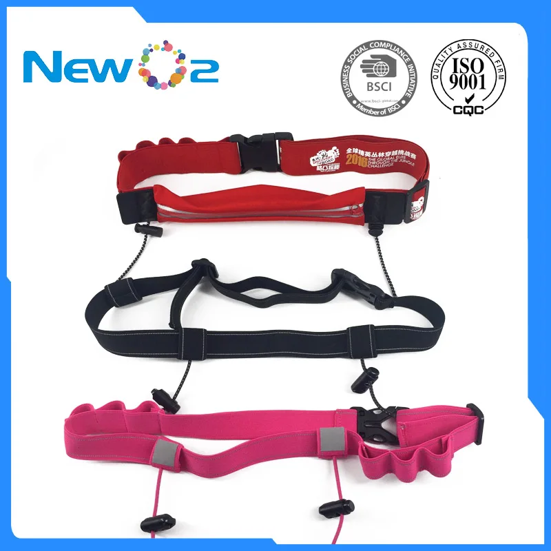 Reflective Running Number Bibs Holder Custom Race Number Belt with Gel Holders Bag Running Marathon Triathlon Race Number Belt
