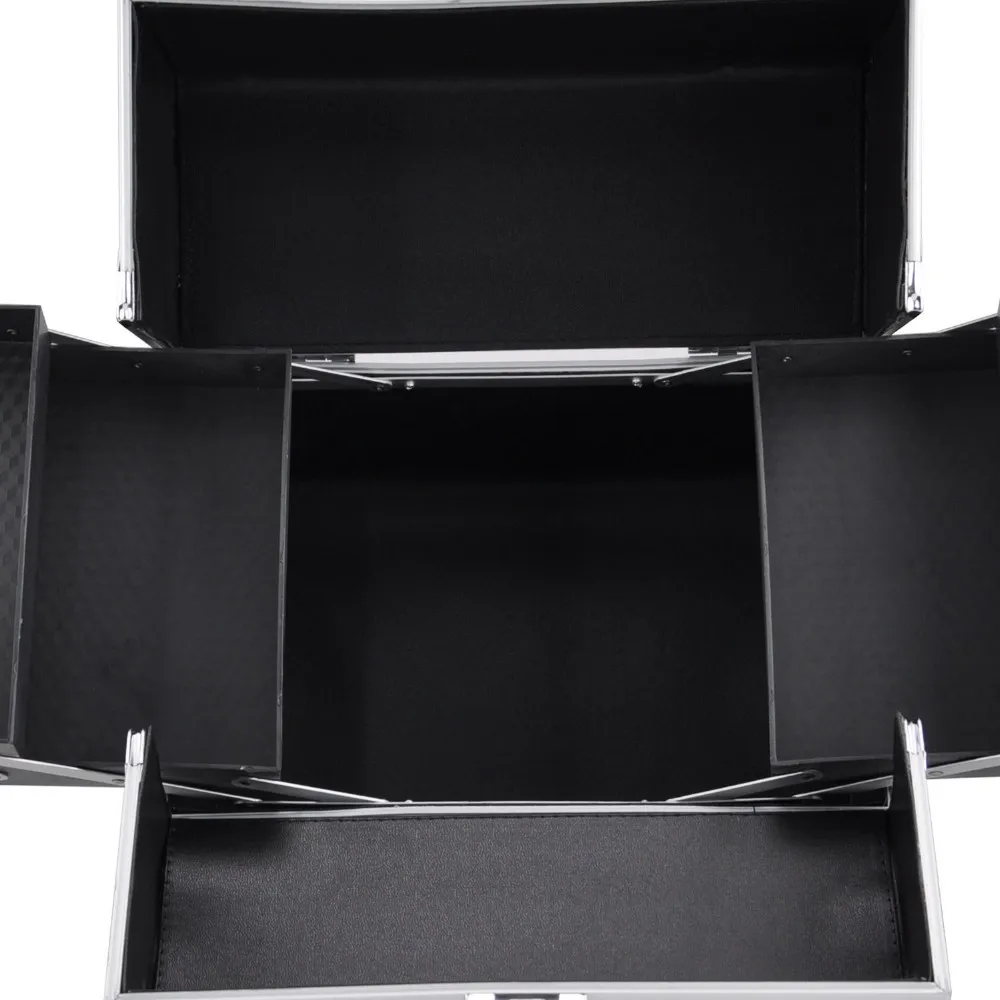 Black Crocodile Aluminum Makeup Box Organizers Makeup Brush Case