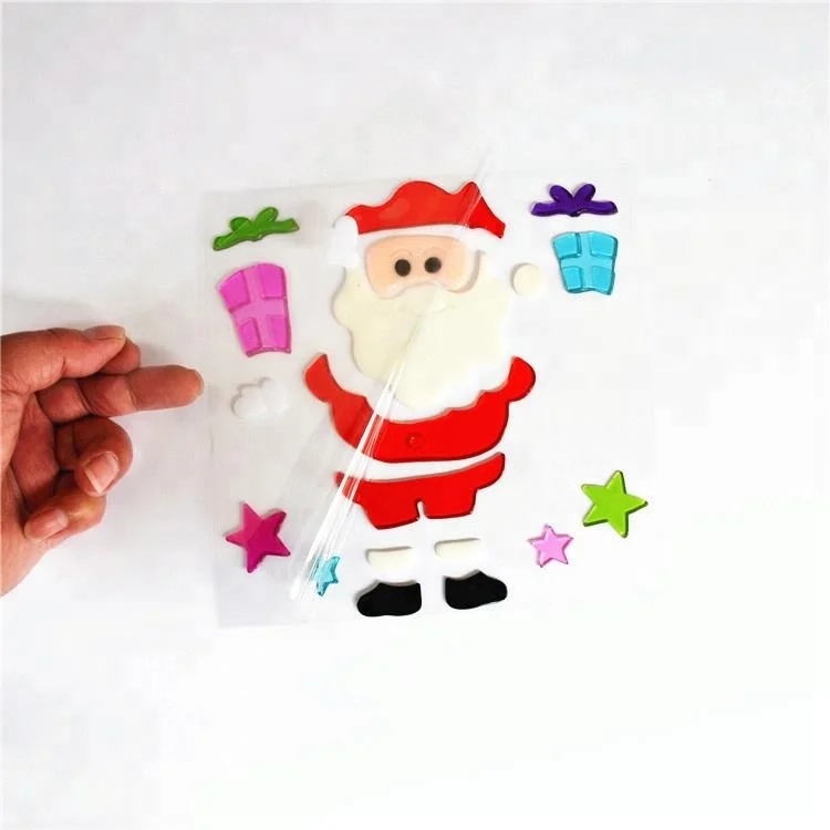 
Santa Claus and Christmas tree window clings 