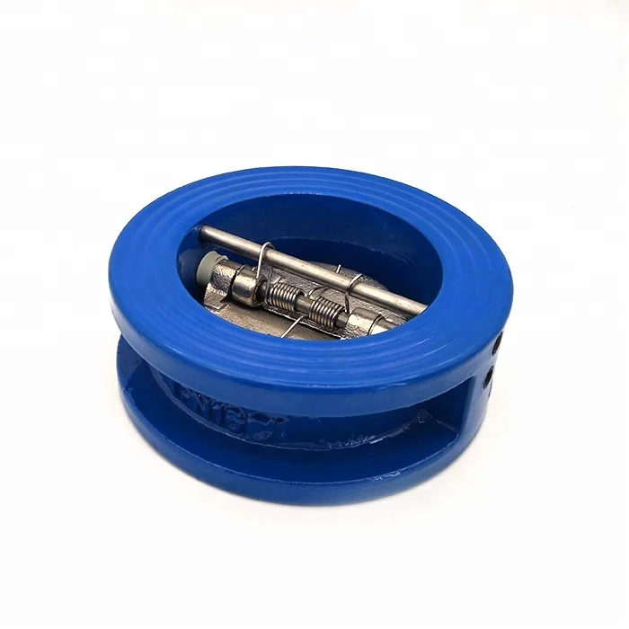 Double disc ductile cast iron dual plate wafer type check valve