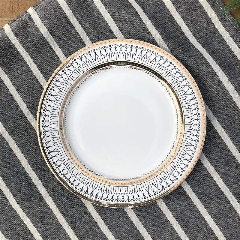 ceramic flat restaurant plates ceramics platter with gold rim wedding plate in stock