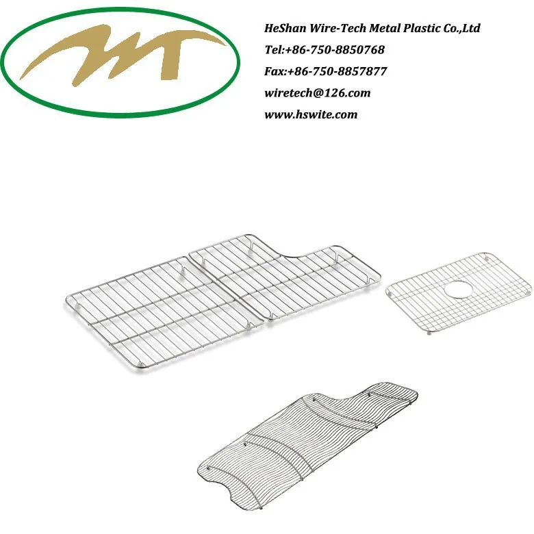 
Stainless Steel Kitchen Sink Bottom Dish Drying Drain Basket Rack 