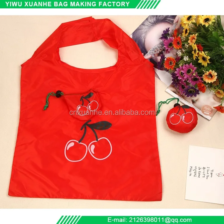 Wholesale Eco Tote Bag Reusable Shopping Bag Strawberry Foldable Waterproof Shopping Bags