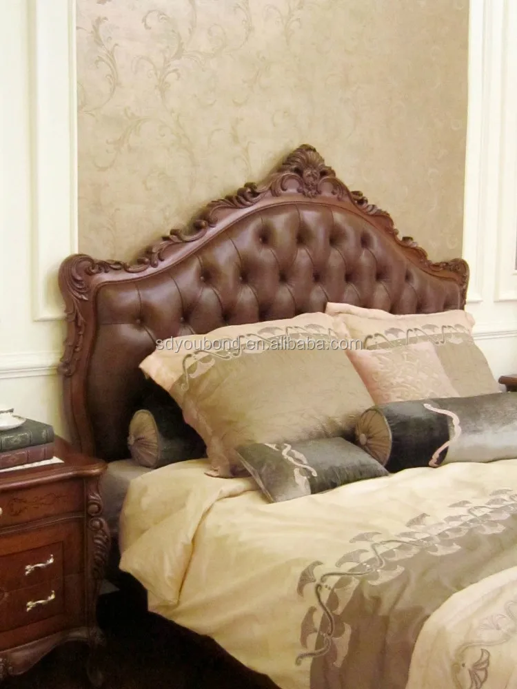 0052 Italy design antique delicate wood carving bedroom set furntiure