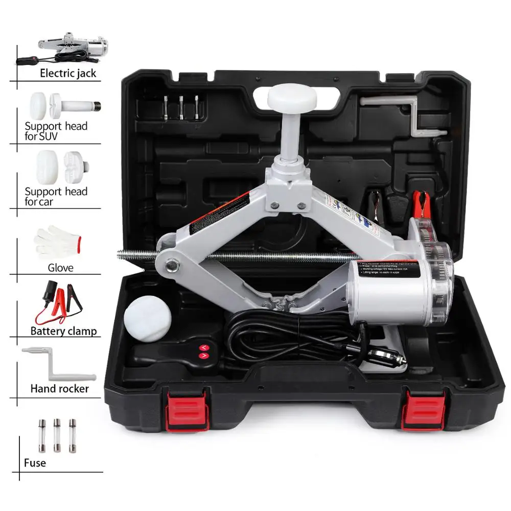 High Quality CE ISO OEM Professional Portable Screw Electric Scissor Car Jack 3T DC 12V Automatic Quick Replace Tire for SUV