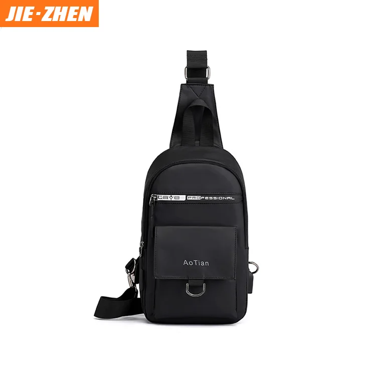 2019 Wholesale Waterproof Custom Cross Body Bag Men Chest Rig Bag with USB