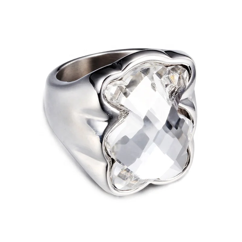 
Hot Sale Bear Shaped Stainless Steel Gold Plated Engagement Ladies Black Diamond Ring 