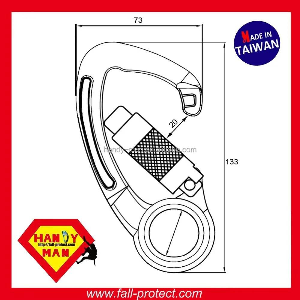 Forged Aluminum Captive Eye Triple Lock Snap Hook