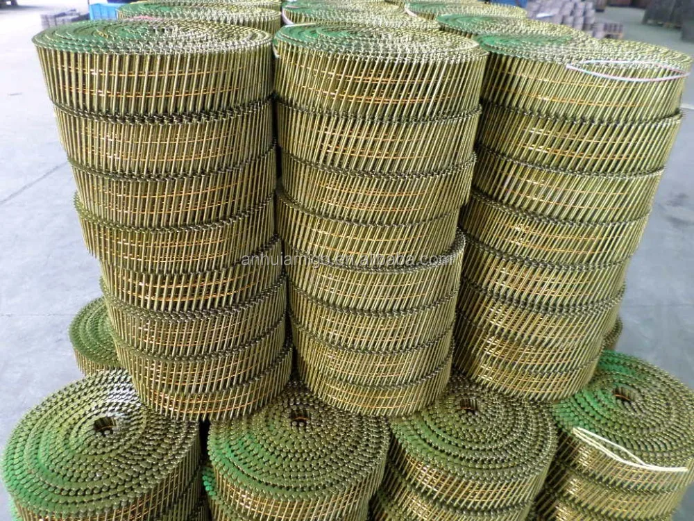 2500pcs/roll twisted/ring/smooth wire coil nails used by pallet chief nailer pallet machine