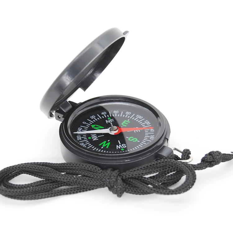 colorful plastic mini promotion gift pocket compass with string kids compass
