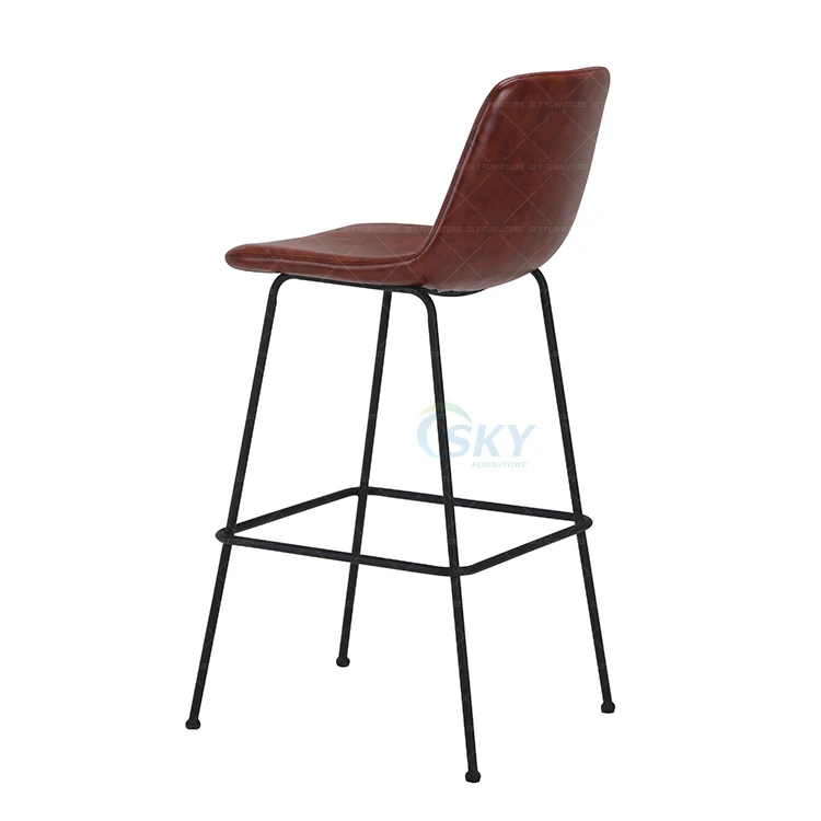 CN mid century modern bar stool velvet pu bar stool retro
