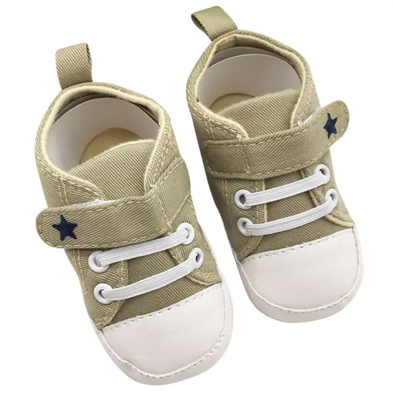 Factory Price New Sports Sneakers Soft Soled Canvas Crib Shoes Anti Slip Shoes First Walkers
