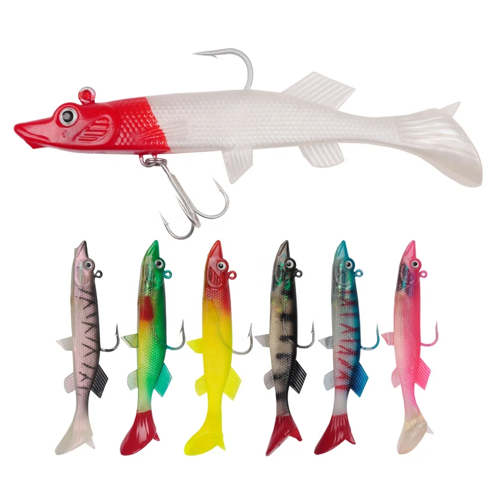 Бесплатный образец, 13 см, 35 г, рыболовная свинцовая головка с силиконовой мягкой пластиковой рыболовной приманкой, приманка для соленой воды