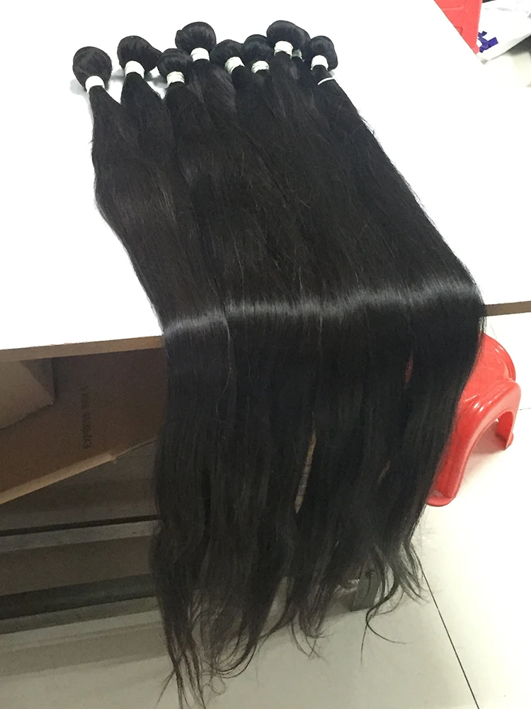 10 to 40 inch long virgin human hair bundles for women unprocessed natural straight raw indian hair wholesale with factory price