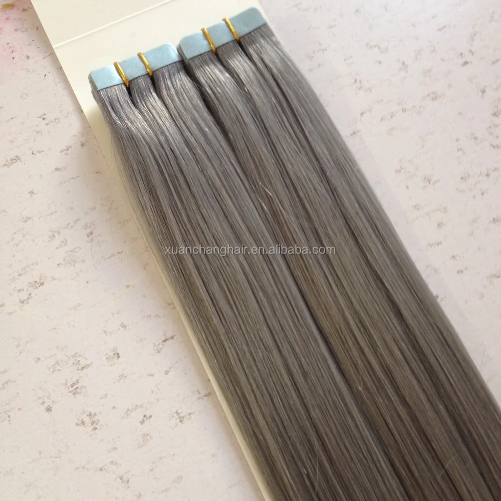 wholesale human hair extensions tape gray human brazilian hair straight