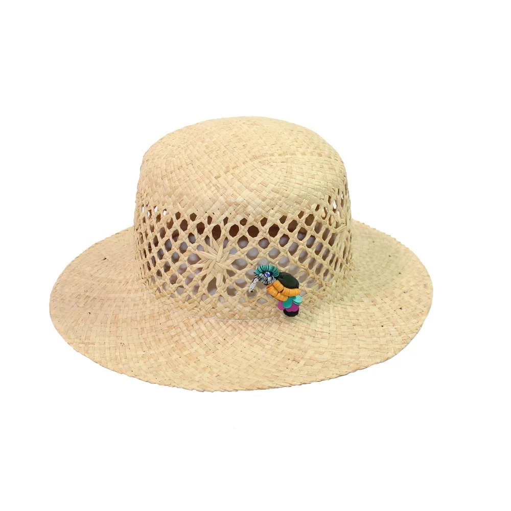 
Ladies Woven Straw hat Fashion Retro Lafia Panama Hat Visor Raffia sun Hat 