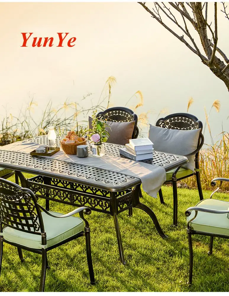 
Outdoor cast aluminum tables and chairs outdoor courtyard tables and chairs iron leisure three to five sets of garden outdoor 