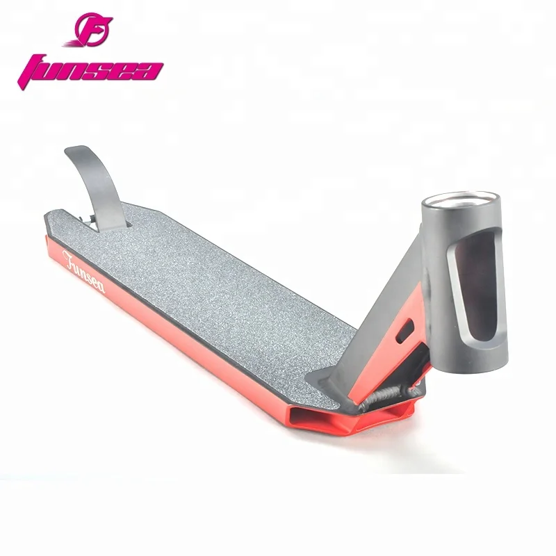 115*500mm aluminium alloy 6061 black red professional stunt scooter deck for 100 110 120mm rear wheel
