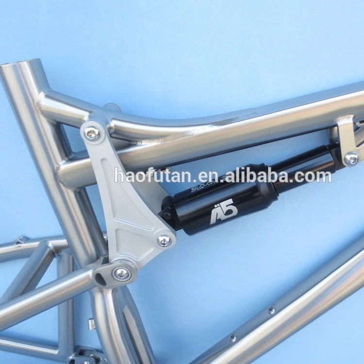 High end full suspension titanium fat bike frame 26 inches 4.8 tires 120mm travel fatbike frame