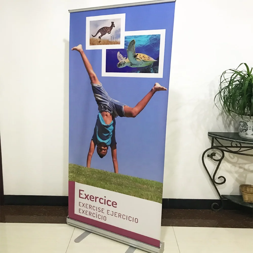 Double sided vinyl roll up banner pull up banner stand horizontal banner stand