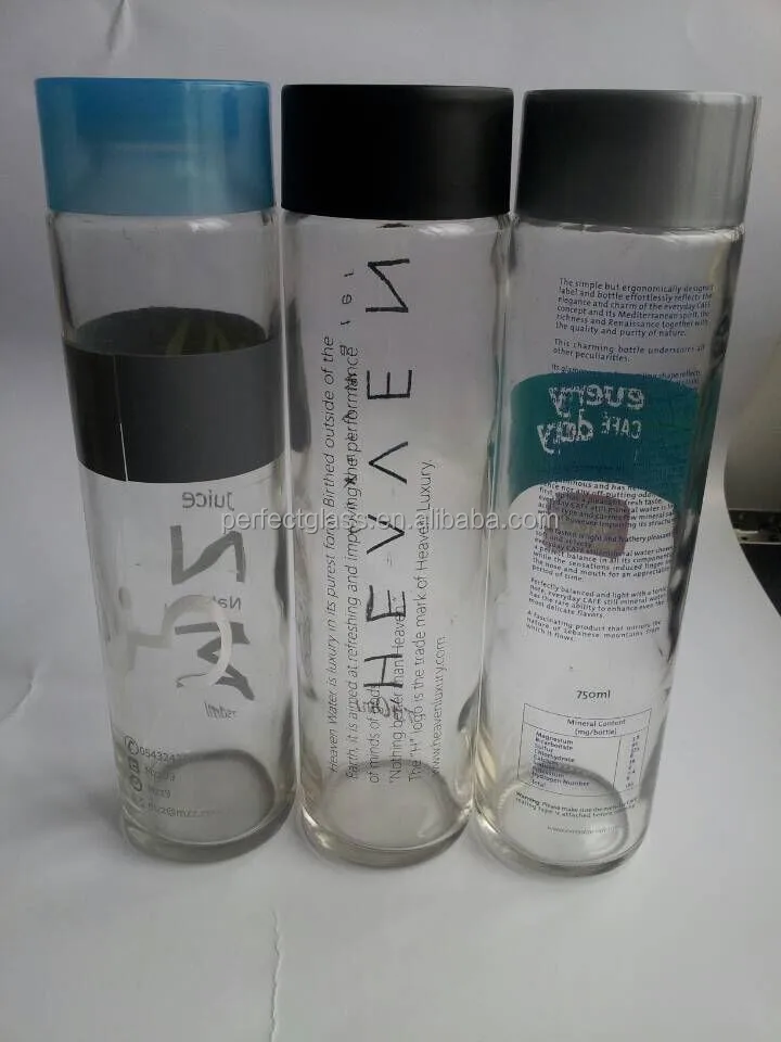 Customized Printed Voss Sports Water Bottle with Colored Plastic Cap