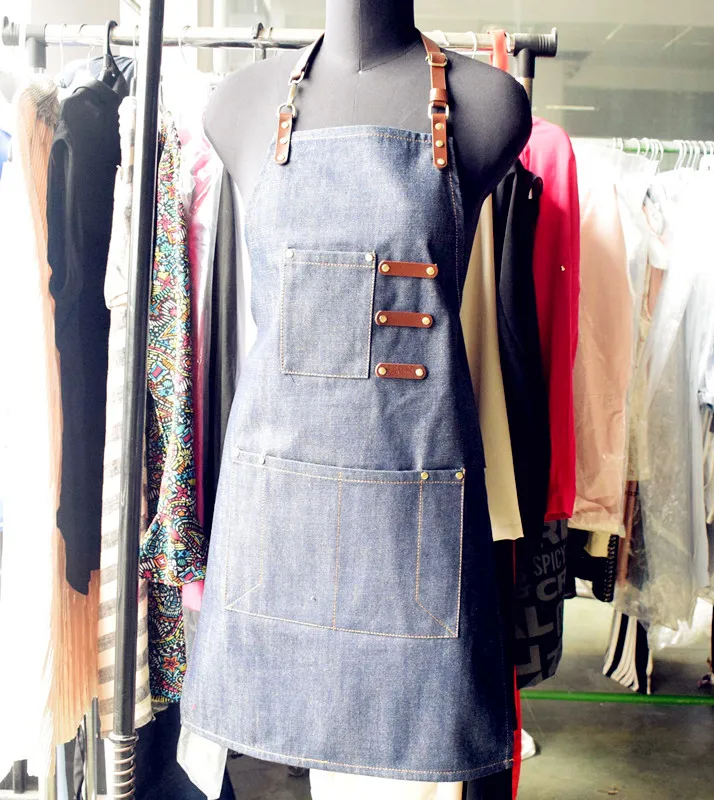 Jamie Oliver Denim Apron /custom high quality denim cross back apron