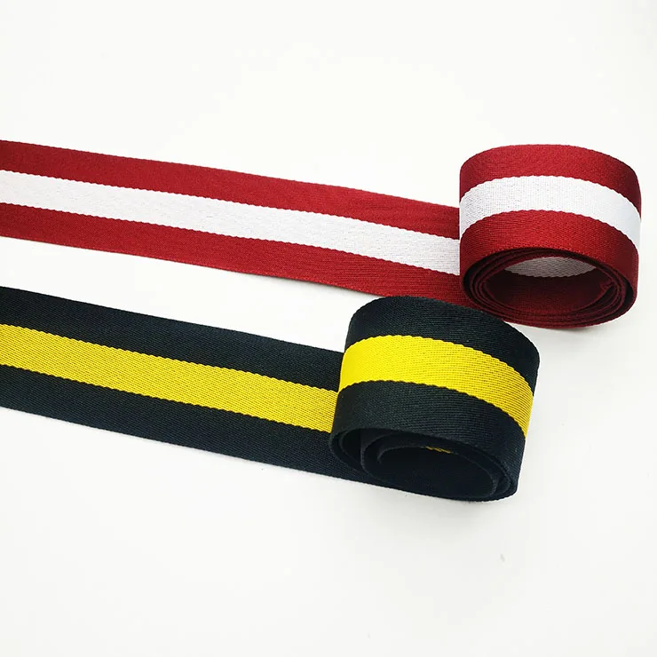 Custom Color High Quality  Strip Polyester Shoe Webbing