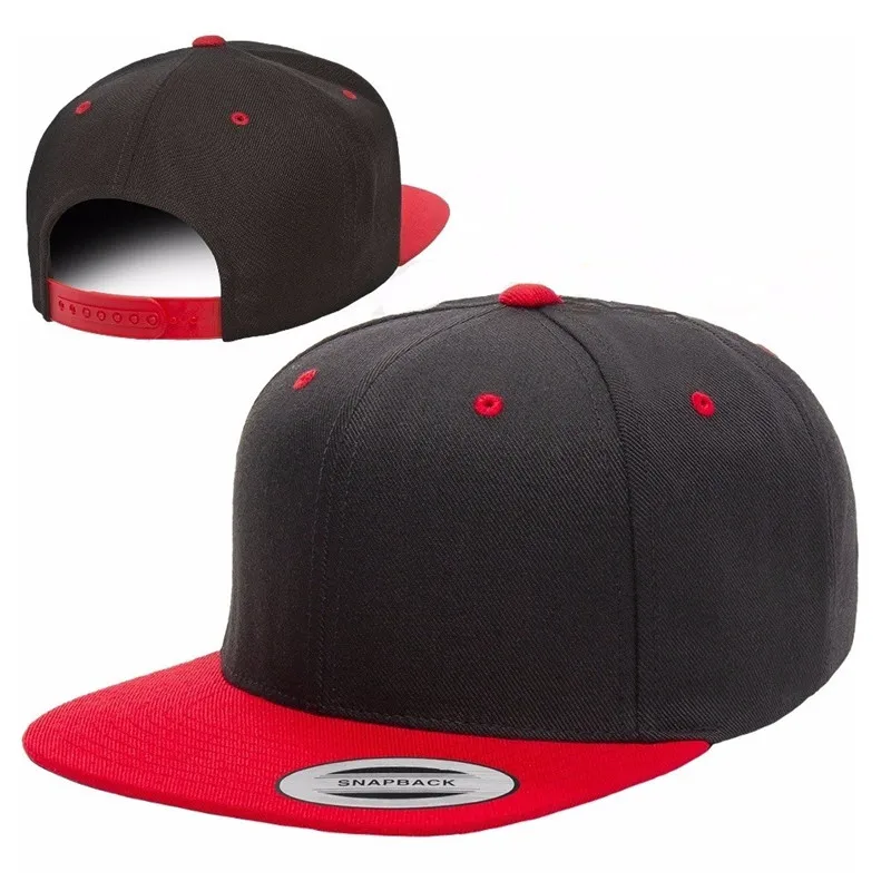 Wholesale Yupoong Snapback Cap Plain Acrylic Two Tone Hiphop Hat