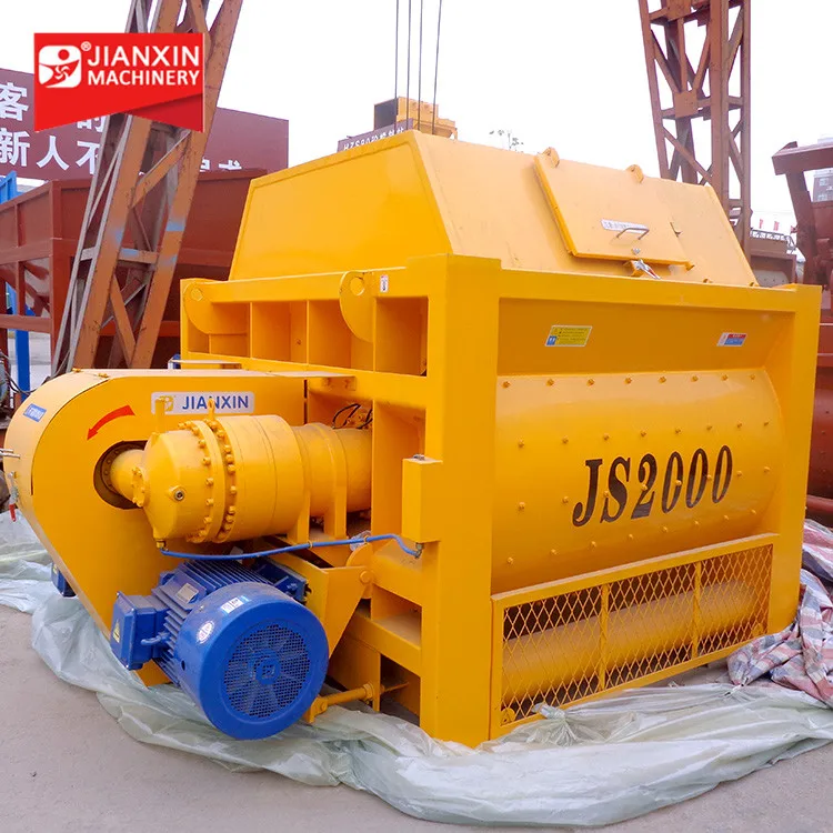 twin shaft concrete mixer machine with weigh scale