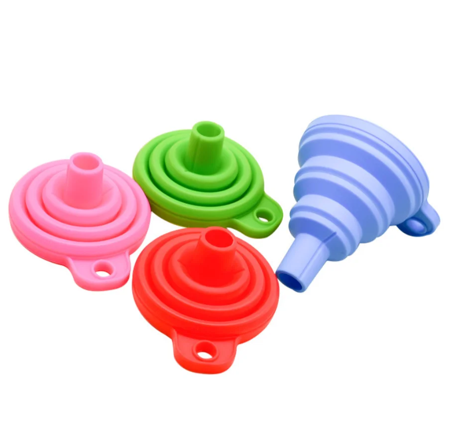 Small and Large Foldable Kitchen Collapsible Mini Silicone Funnel Folding Silicone Rubber Funnel