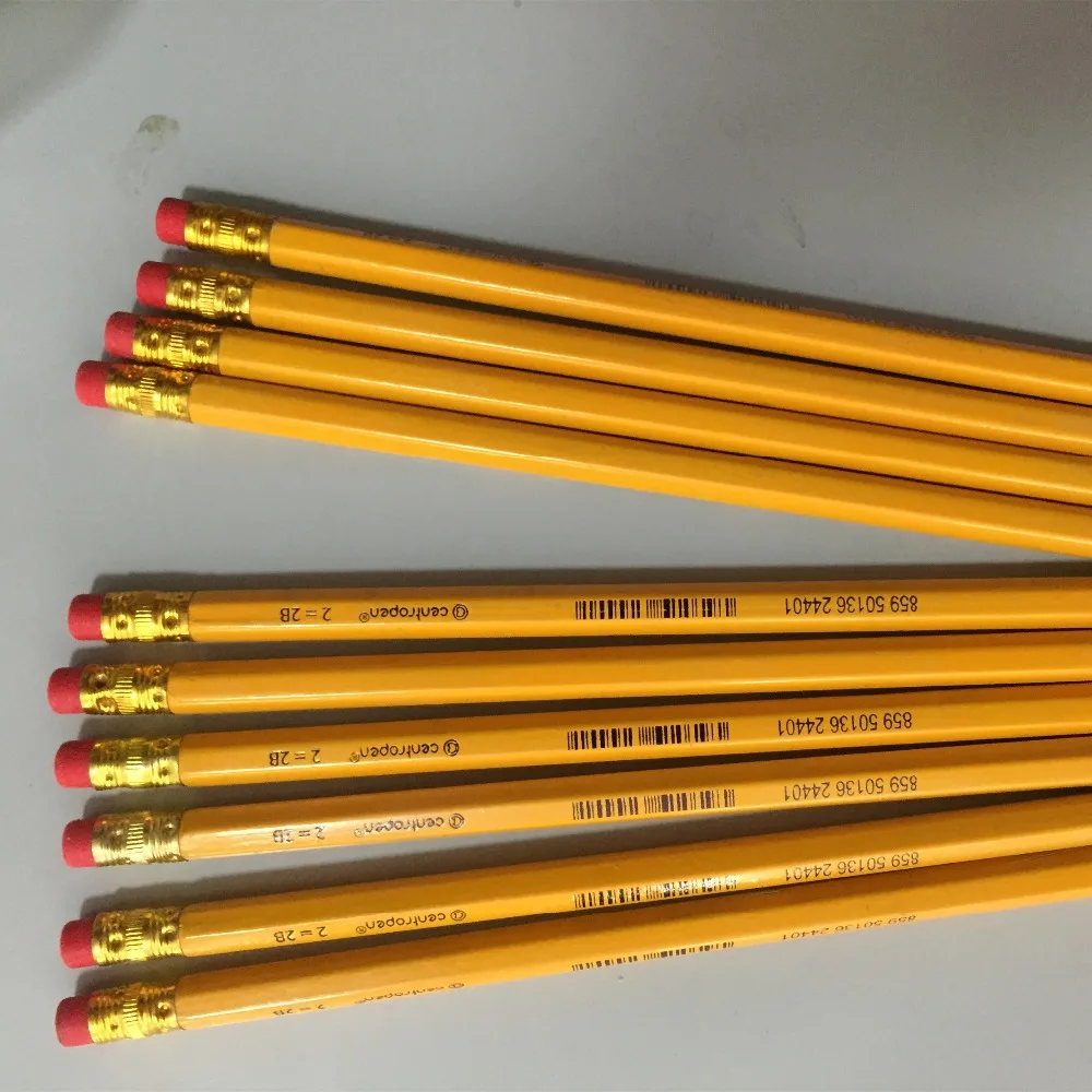 
High Quality cheap custom logo HB 2B pencil with eraser 