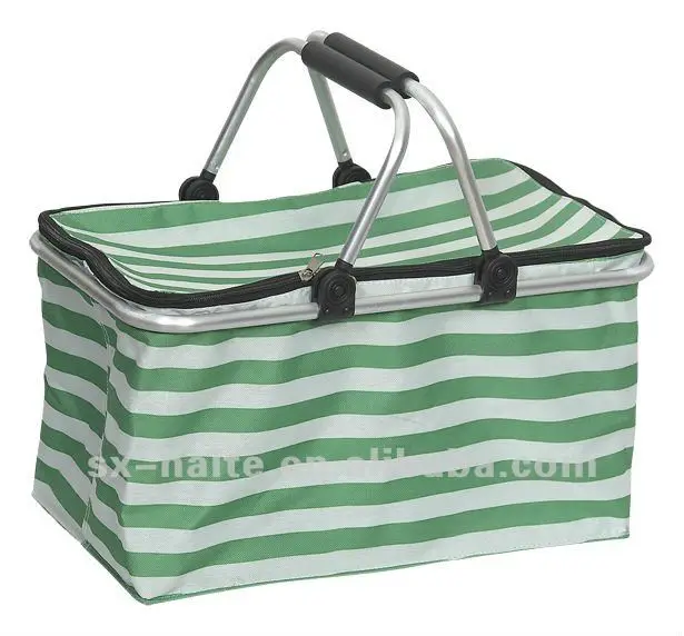 folding shopping basketMarket toteSupermarket cart bagDouble hand shopping basket(Fashion,oxford,Eco-friendly)