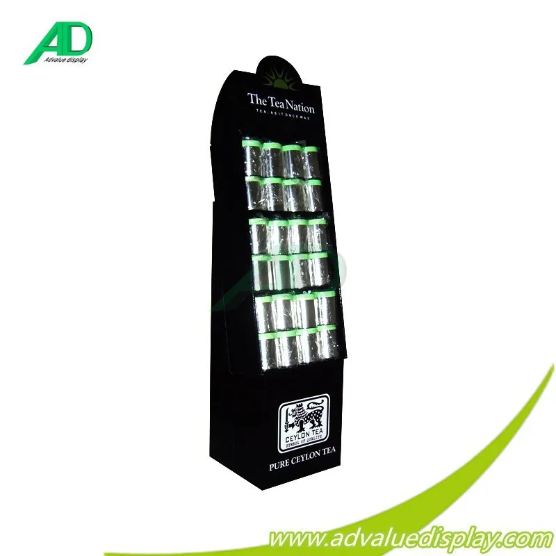 Wine bottle box beverage drinking cardboard floor display stand , corrugated paper free standing pop up display