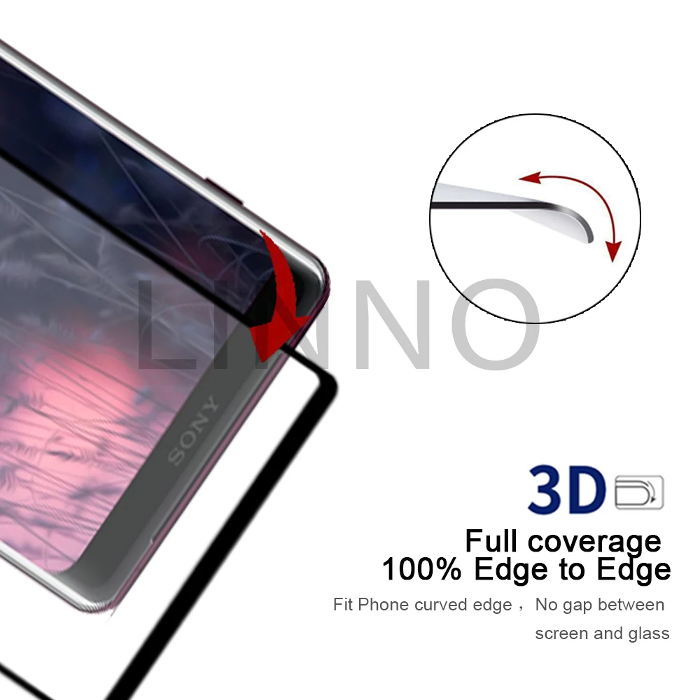 Linno 3D изогнутое Полноразмерное прозрачное японское закаленное стекло для защиты экрана Sony Xperia 5