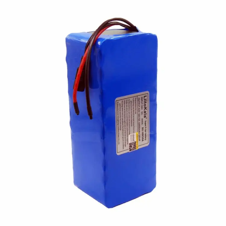 Lithium Battery 18650V Bicycle Electric Battery with PVC DO Case for LiitoKala 36V10AH 500Electric Bicycle Charger 42V2A