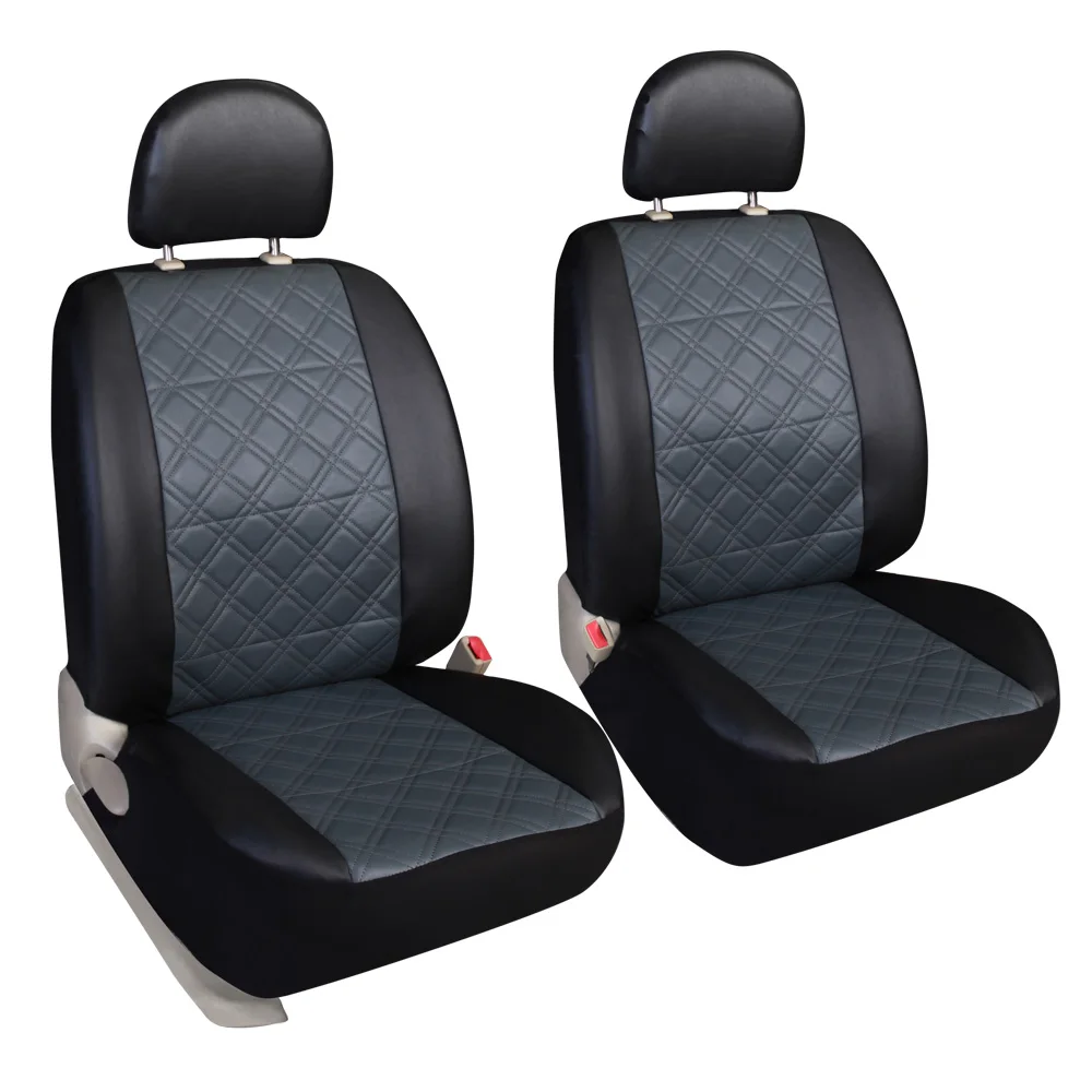 Diamond Leather Car Seat Cover 11pcs Full Set Universal fit Black/Grey