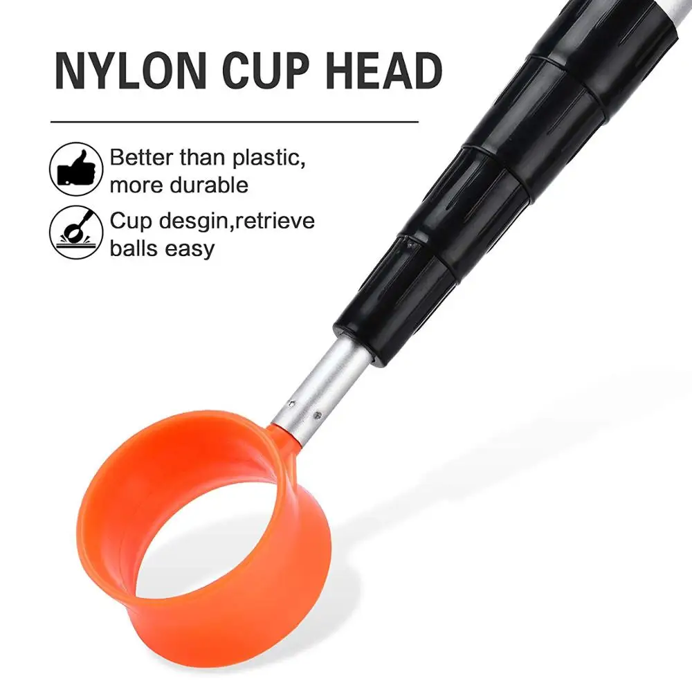 Champkey Golf Ball Retriever with Zip Headcover,Aluminum Alloy Retriever,High Strength Design