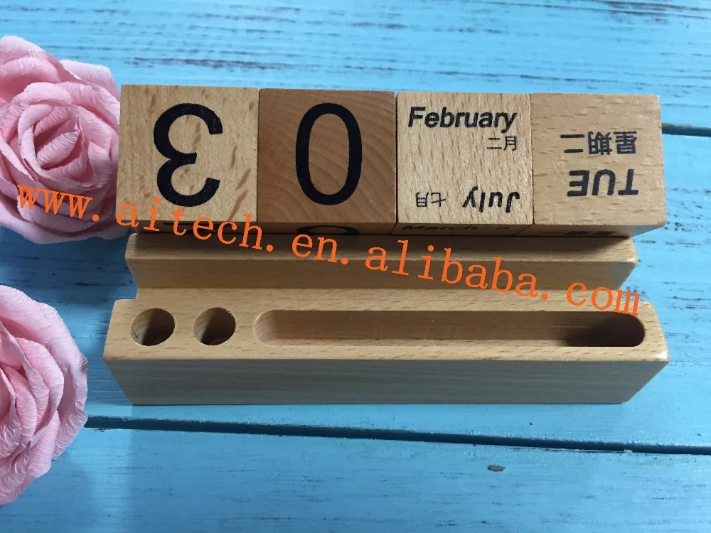 
Multi-functional Wooden Office Desk Pen Phone Holder ,Wood Calendar Holder Office Accessories 