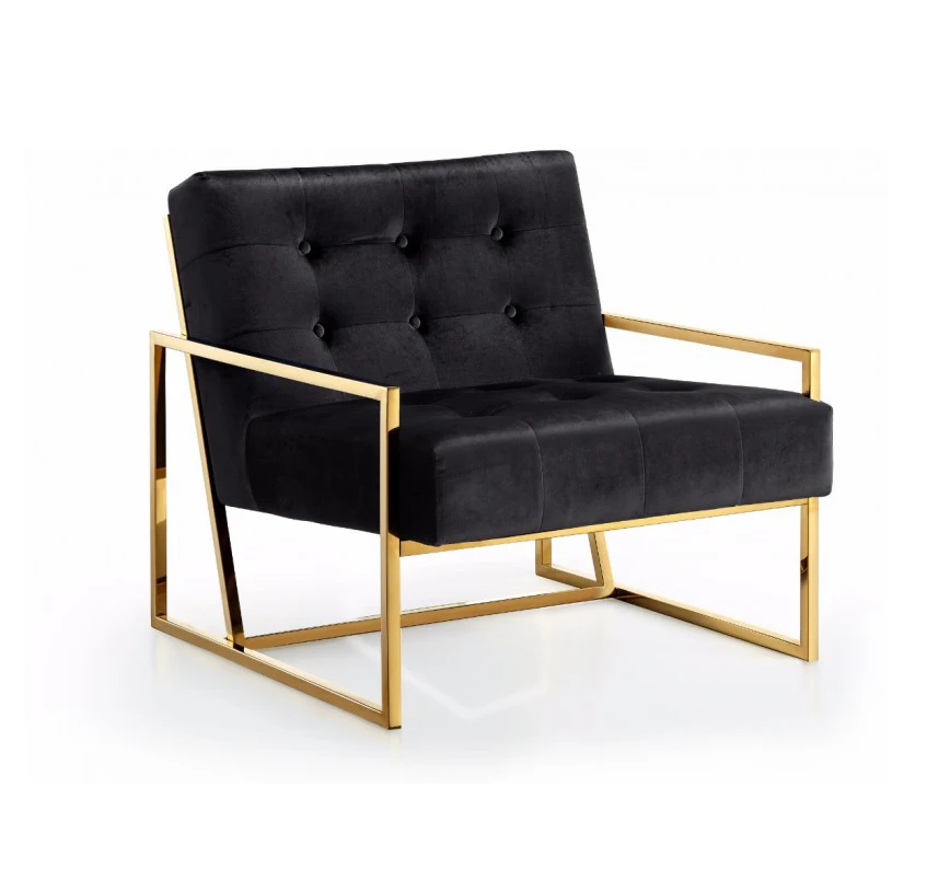 
Pierre gold chair / velvet fabric gold chair 