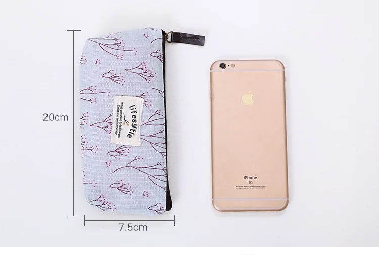 Simple printing pouch large capacity student & child canvas pencil bags